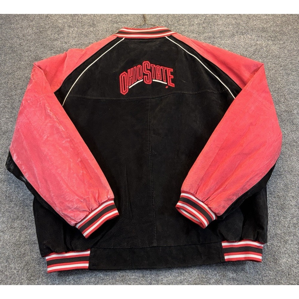 Ohio State Buckeyes Varsity Jacket Men's Size XL Suede Quilted Full Zip - Picture 5 of 14